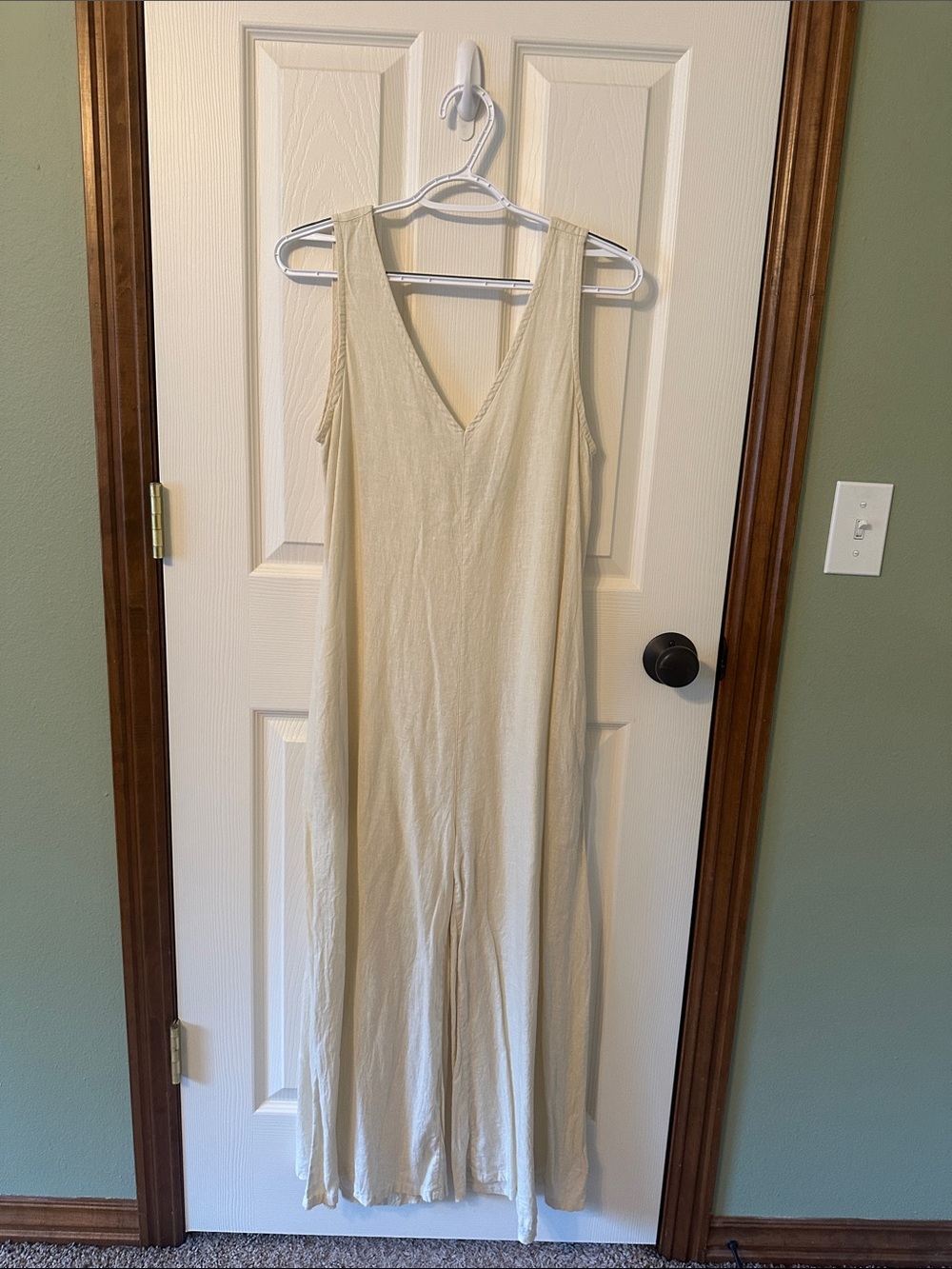 Calypso St. Barth Cream V-Neck Sleeveless Jumpsuit